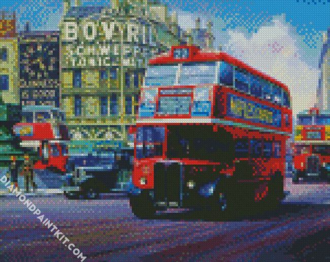 London Bus diamond painting