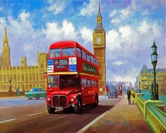 London Red Bus diamond painting