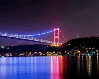 Luminous Bosphorus Bridge In Turkey diamond painting