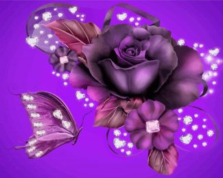 Magical Violet Rose diamond painting