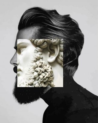 Man And Greek Sculpture Beard diamond painting