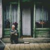 Man Sitting On Doorstep diamond painting