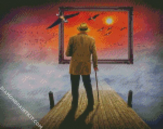 Man Walking On Dock diamond painting