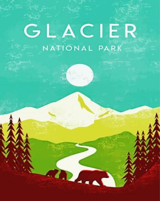 Montana Glacier National Park Poster diamond painting