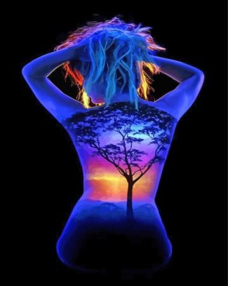 Nature Girl Body Art diamond painting