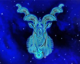 Neon Capricorn Sign diamond painting