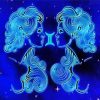 Neon Gemini Zodiac Sign diamond painting