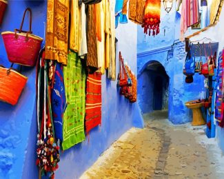 Old Medina Chefchaouen diamond painting