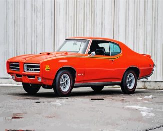 Orange Classic GTO Car diamond painting