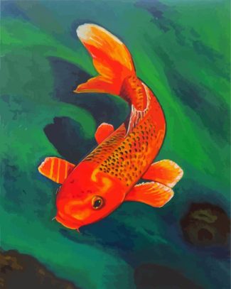 Orange Koi Carp diamond painting