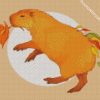 Orange Capybara diamond painting