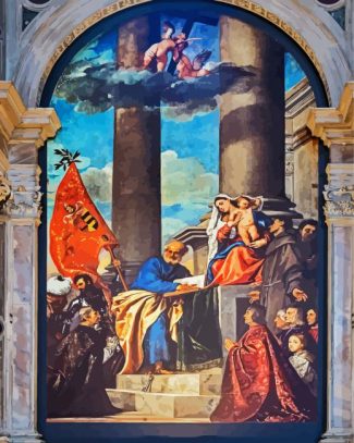 Pesaro Madonna By Tiziano diamond painting