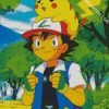 Pikachu With Ash diamond painting