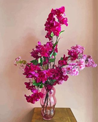 Pink Purple Bougainvillea Vase diamond painting