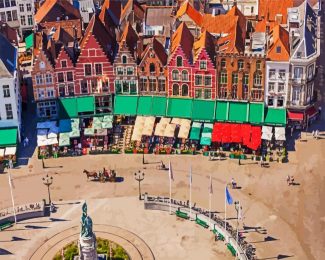 Plaza Gran Mercado Bruges diamond painting