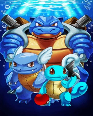 Pokemon Squirtle Evolution diamond painting