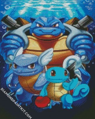 Pokemon Squirtle Evolution diamond painting