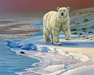 Polar Bear In Snow diamond painting