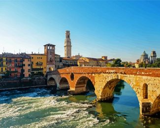 Ponte Pietra Verona Italy diamond painting