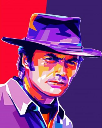 Pop Art Clint Eastwood diamond painting