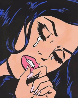 Pop Art Girl Crying diamond painting