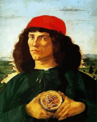 Portrait Of A Man With a Medal Of Cosimo The Elder By Botticelli diamond painting