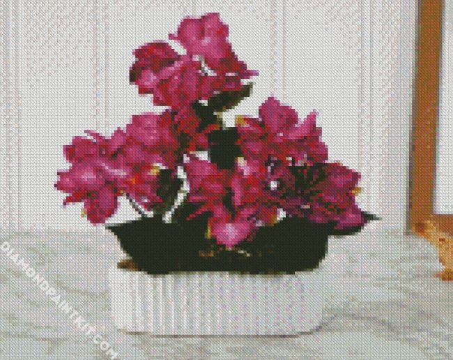 Purple Bougainvillea Vase diamond painting