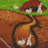 Rabbits In Burrow diamond painting