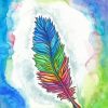 Rainbow Feather diamond painting