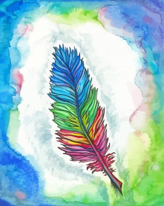 Rainbow Feather diamond painting