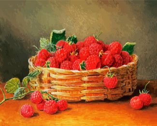 Raspberries Basket Still Life diamond painting