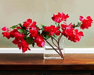 Red Bougainvillea diamond painting