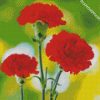 Red Carnation Flowers diamond painting