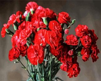 Red Carnation Flowers diamond painting