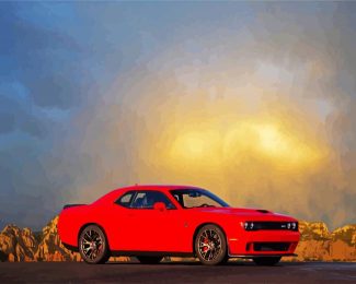 Red Challenger Hellcat diamond painting