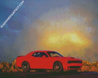 Red Challenger Hellcat diamond painting