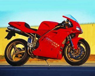 Red Ducati Motor diamond painting