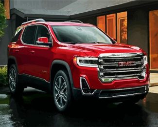 Red GMC Car diamond painting