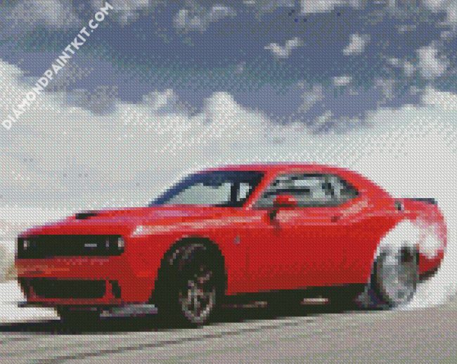 Red Hellcat Car diamond painting