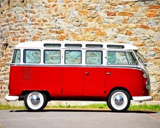 Red Volkswagen Combi diamond painting