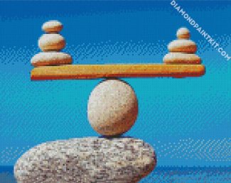 Rocks Balanced At The Beach diamond painting