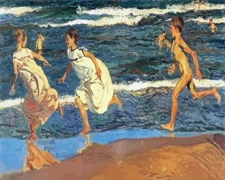 Running Along The Beach Sorolla diamond painting