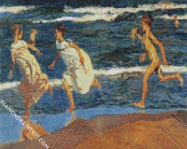 Running Along The Beach Sorolla diamond painting