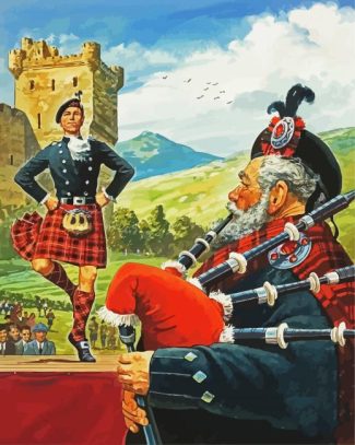 Scotsman Bagpipe Player diamond painting