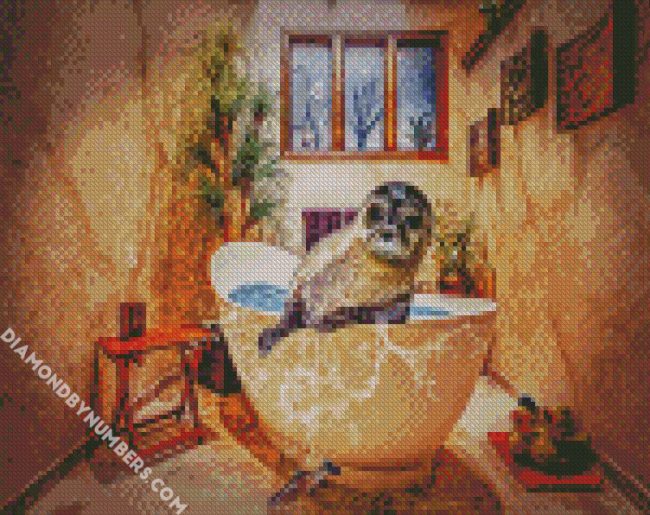 Seal In Tub diamond painting