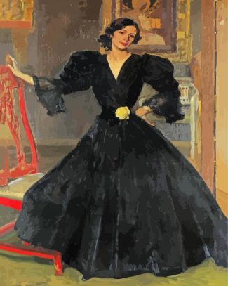 Senora De Sorolla In Black By Sorolla diamond painting