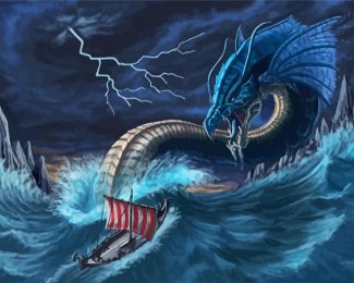 Serpent Jormungandr diamond painting