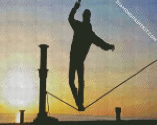 Silhouette Balance On Rope diamond painting