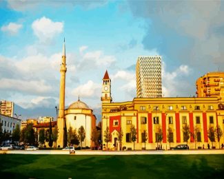 Skanderbeg Square Tirana Tirana diamond painting