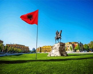 Skanderbeg Square Tirana diamond painting